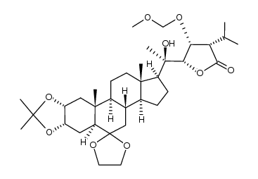 (20R,22S,23R,24S)-6-(ethylenedioxy)-20-hydroxy-2α,3α-(isopropylidenedioxy)-23-(methoxymethoxy)-5α-ergostano-28,22-lactone结构式