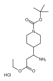 TERT-BUTYL 4-(1-AMINO-3-ETHOXY-3-OXOPROPYL)PIPERIDINE-1-CARBOXYLATE HYDROCHLORIDE structure