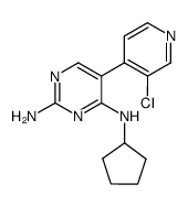 5-(3-chloropyridin-4-yl)-N4-cyclopentylpyrimidine-2,4-diamine结构式