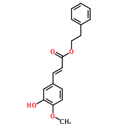 (E)-苯乙基3-(3-羟基-4-甲氧基苯基)丙烯酸酯图片