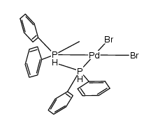 trans-PdBr2(PMePh2)2结构式