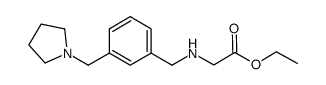 ethyl 2-(3-(pyrrolidin-1-ylmethyl)benzylamino)acetate Structure