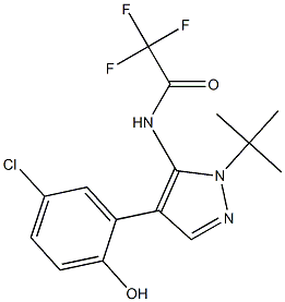 N-(1-(tert-butyl)-4-(5-chloro-2-hydroxyphenyl)-1H-pyrazol-5-yl)-2,2,2-trifluoroacetamide Structure