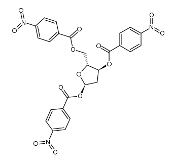 tris-O-(4-nitro-benzoyl)-α-D-erythro-2-deoxy-pentofuranose Structure