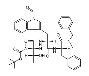 Boc-Thr-D-Trp(CHO)-Phe-NMeBzl结构式