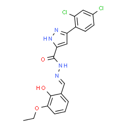 3-(2,4-dichlorophenyl)-N'-[(E)-(3-ethoxy-2-hydroxyphenyl)methylidene]-1H-pyrazole-5-carbohydrazide picture