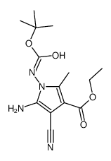 ethyl 5-amino-1-[(tert-butoxycarbonyl)amino]-4-cyano-2-methyl-1H-pyrrole-3-carboxylate picture