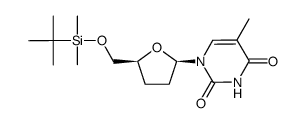 1-[5-O-(tert-butyldimethylsilyl)-2,3-dideoxy-β-D-erythro-pentofuranosyl]thymine Structure