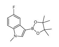 5-fluoro-1-methyl-3-(4,4,5,5-tetramethyl-1,3,2-dioxaborolan-2-yl)indole结构式