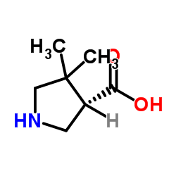 (3S)-4,4-Dimethyl-pyrrolidine-3-carboxylic acid structure