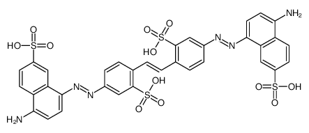 5-amino-8-[[4-[2-[4-[(4-amino-7-sulfonaphthalen-1-yl)diazenyl]-2-sulfophenyl]ethenyl]-3-sulfophenyl]diazenyl]naphthalene-2-sulfonic acid Structure