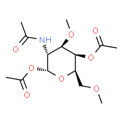 2-Acetylamino-3-O,6-O-dimethyl-2-deoxy-α-D-galactopyranose 1,4-diacetate结构式