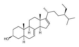 5α-stigmasta-7,16-dien-3β-ol structure