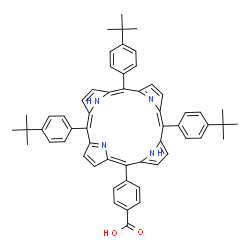 4-(10,15,20-tris(4-(tert-butyl)phenyl)porphyrin-5-yl)benzoic acid Structure