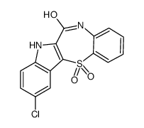 2-chloro-12,12-dioxo-5,7-dihydroindolo[3,2-b][1,5]benzothiazepin-6-one结构式