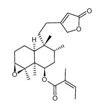 (Z)-2-Methyl-2-butenoic acid [(1aS,3aα)-4α-[2-(2,5-dihydro-5-oxofuran-3-yl)ethyl]decahydro-4,5α,7aα,7bα-tetramethylnaphtho[1,2-b]oxirene-7β-yl] ester Structure
