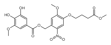 4-(3-(carbomethoxy)propoxy)-5-methoxy-2-nitrobenzyl 4,5-dihydroxy-3-methoxybenzoate结构式