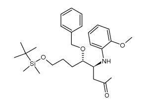 (4S,5S)-5-(benzyloxy)-8-((tert-butyldimethylsilyl)oxy)-4-((2-methoxyphenyl)amino)octan-2-one Structure