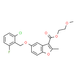 2-methoxyethyl 5-((2-chloro-6-fluorobenzyl)oxy)-2-methylbenzofuran-3-carboxylate structure