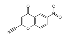6-nitro-4-oxo-4H-1-Benzopyran-2-carbonitrile Structure