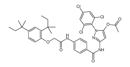 3-[p-[(2,4-di-tert-pentylphenoxy)acetamido]benzamido]-1-(2,4,6-trichlorophenyl)-1H-pyrazol-5-yl acetate structure