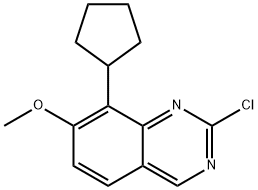 2-氯-7-甲氧基-8-环戊基喹唑啉结构式