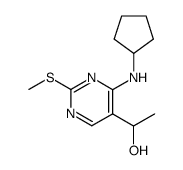 1-(4-CYCLOPENTYLAMINO-2-METHYLSULFANYL-PYRIMIDIN-5-YL)-ETHANOL结构式