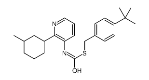 S-[(4-tert-butylphenyl)methyl] N-[2-(3-methylcyclohexyl)pyridin-3-yl]carbamothioate结构式