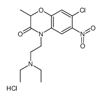 2-(7-chloro-2-methyl-6-nitro-3-oxo-1,4-benzoxazin-4-yl)ethyl-diethylazanium,chloride Structure