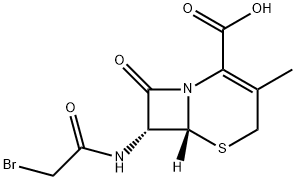 Cefathiamidine impurity 12/(6R,7R)-7-(2-bromoacetamido)-3-methyl-8-oxo-5-thia-1-azabicyclo[4.2.0]oct-2-ene-2-carboxylic acid picture
