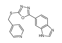 (9ci)-5-[5-[(4-吡啶甲基)硫代]-1,3,4-噁二唑-2-基]-1H-苯并咪唑结构式