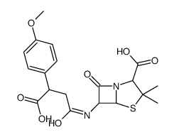 6-[[3-carboxy-3-(4-methoxyphenyl)propanoyl]amino]-3,3-dimethyl-7-oxo-4-thia-1-azabicyclo[3.2.0]heptane-2-carboxylic acid Structure