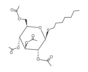 n-heptyl 2,3,4,6-tetra-O-acetyl-1-thio-β-D-glucopyranoside结构式