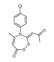 4-(4-Chloro-phenyl)-5-methyl-3-[2-oxo-prop-(Z)-ylidene]-3,4-dihydro-[1,2,4]dithiazepin-7-one Structure