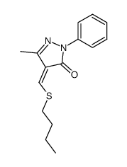 4-butylsulfanylmethylene-5-methyl-2-phenyl-2,4-dihydro-pyrazol-3-one结构式