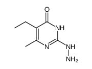 5-ethyl-2-hydrazino-6-methyl-3H-pyrimidin-4-one结构式