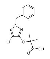 2-(1-benzyl-4-chloro-1H-pyrazol-3-yloxy)-2-methyl-propionic acid结构式