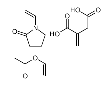 ethenyl acetate,1-ethenylpyrrolidin-2-one,2-methylidenebutanedioic acid结构式