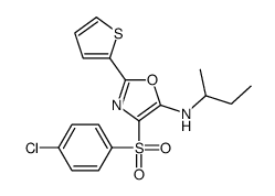 N-butan-2-yl-4-(4-chlorophenyl)sulfonyl-2-thiophen-2-yl-1,3-oxazol-5-amine Structure