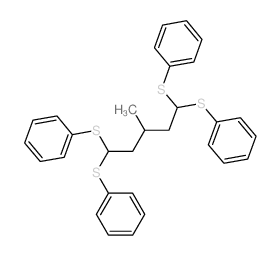 Benzene,1,1',1'',1'''-[(3-methyl-1,5-pentanediylidene)tetrakis(thio)]tetrakis- (9CI) Structure