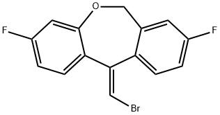 (E)-11-BroMoMethylene-3,8-difluoro-6,11-dihydro-dibenzo[b,e]oxepine结构式