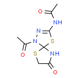 N-(1-Acetyl-8-oxo-4,6-dithia-1,2,9-triazaspiro[4.4]non-2-en-3-yl)acetamide Structure
