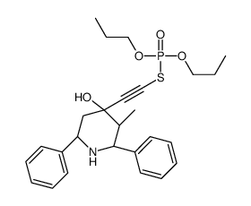 (2S,3R,4S,6R)-4-(2-dipropoxyphosphorylsulfanylethynyl)-3-methyl-2,6-diphenylpiperidin-4-ol结构式