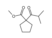 Cyclopentanecarboxylic acid, 1-(2-methyl-1-oxopropyl)-, methyl ester (9CI) Structure