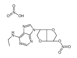 [(3S,3aR,6S,6aS)-3-[6-(ethylamino)purin-9-yl]-2,3,3a,5,6,6a-hexahydrofuro[3,2-b]furan-6-yl] nitrate,nitric acid Structure