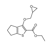 2,3-Epoxy-1-[3-(2-ethoxycarbonyl-4H-5,6-dihydrocyclopenta[b]thienyloxy)]propane结构式