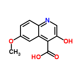 3-Hydroxy-6-methoxy-quinoline-4-carboxylic acid结构式