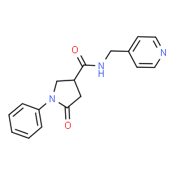 5-oxo-1-phenyl-N-(pyridin-4-ylmethyl)pyrrolidine-3-carboxamide structure