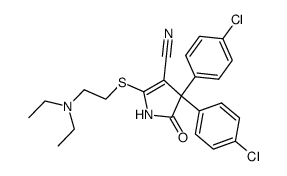 4,4-bis-(4-chlorophenyl)-2-(2-diethylaminoethylthio)-5-oxo-2-pyrroline-3-carbonitrile结构式