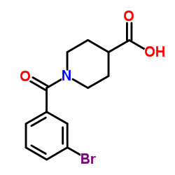 1-(3-Bromobenzoyl)-4-piperidinecarboxylic acid Structure